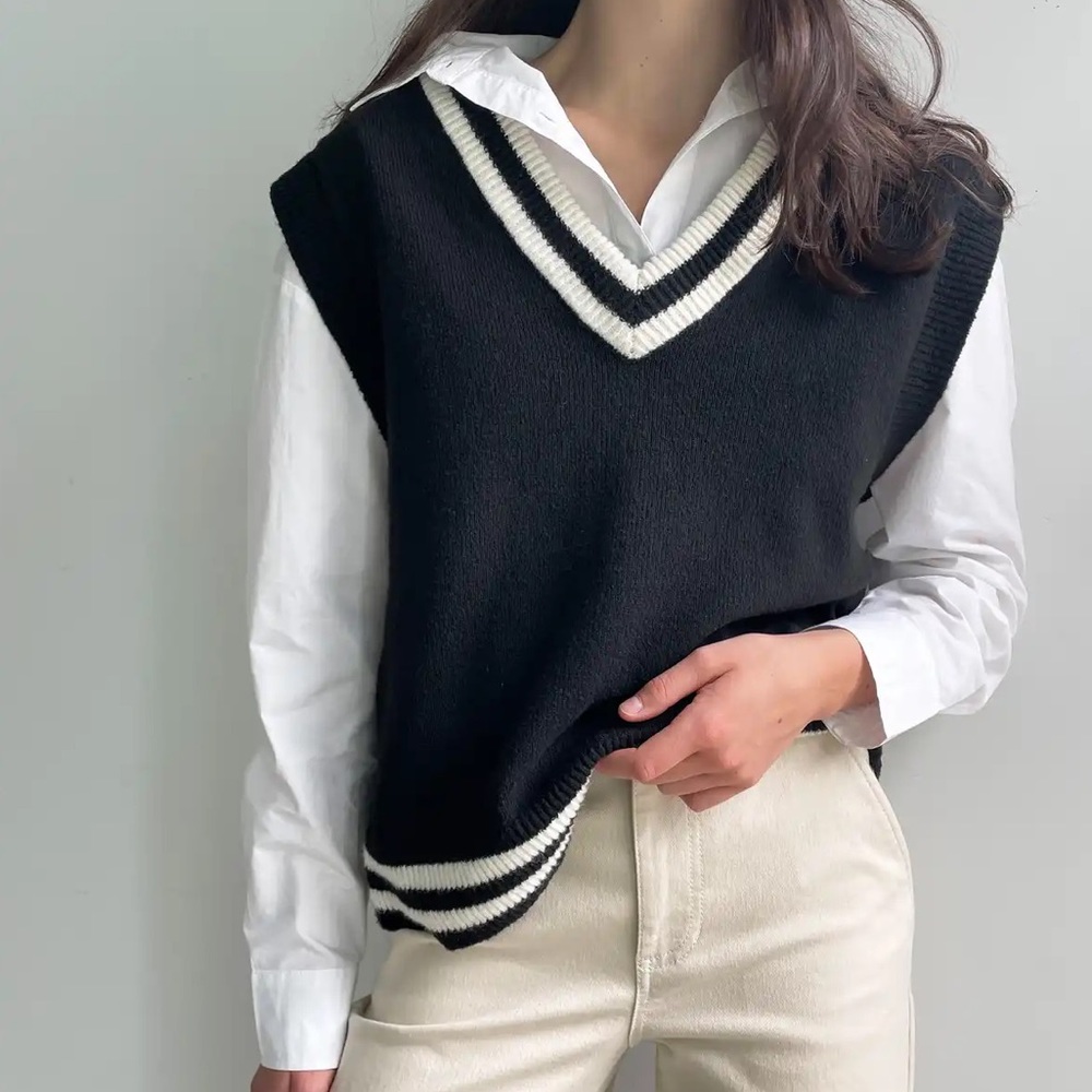 Oak + Fort Varsity Sweater Vest
